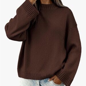 Women's Chocolate Crewneck Oversized Sweater